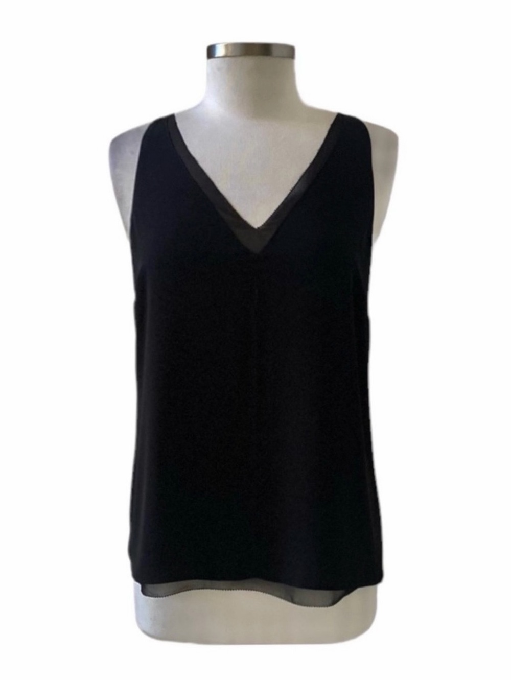 Express Black Sleeveless V-Neck Double Layered Top Size Small - Picture 5 of 7